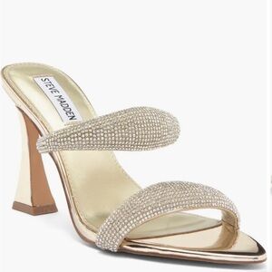 Steve Madden Gold Embellished Heels Size 7 NEW
